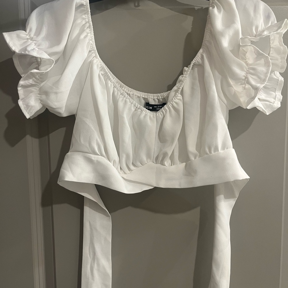 White Puff Sleeve Top